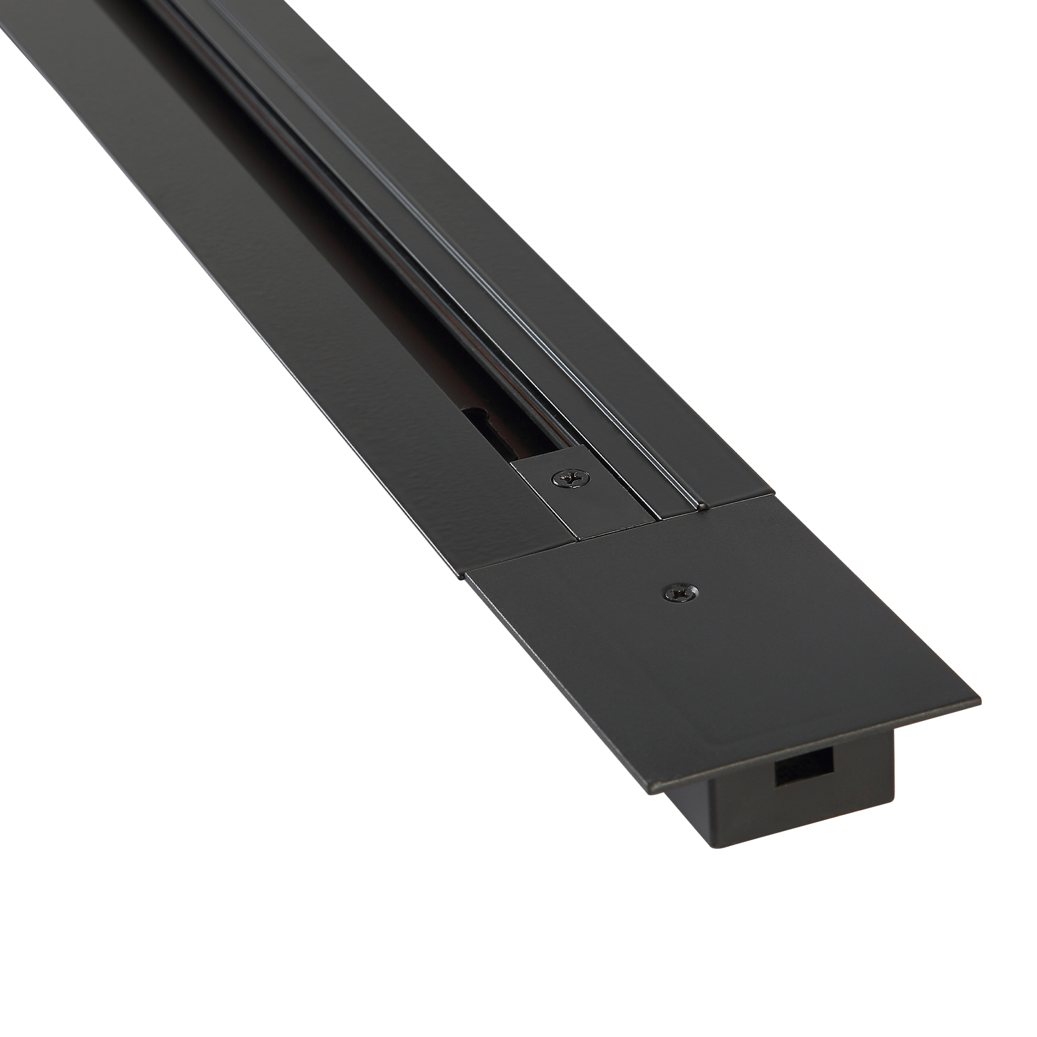 Шинопровод встраиваемый однофазный с питанием и заглушкой crystal lux clt 0.121 01 l1000 bl